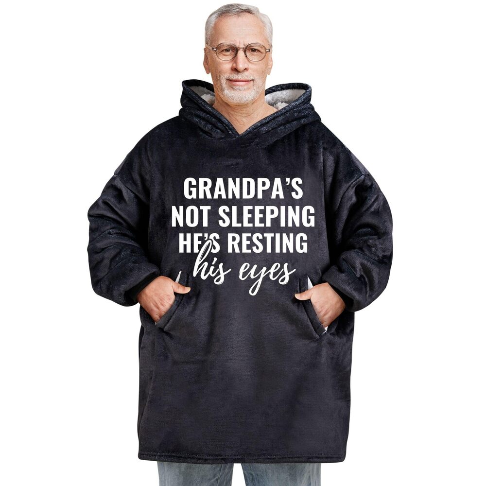 3183 Grandpa Gifts Wearable Blanket Hoodie from Grandkids, Funny Wearing
